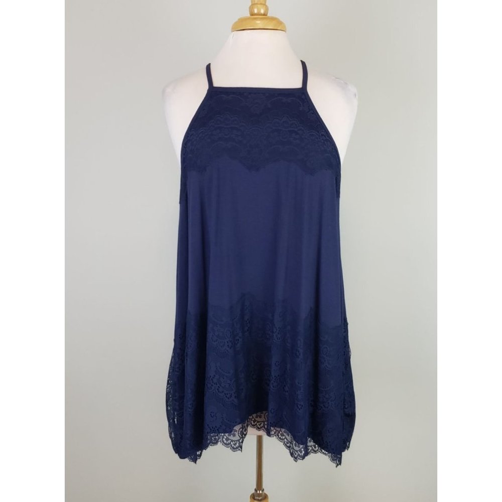 4/$20 Torrid Super Soft Lace Accent Tank Top Blue Size 00